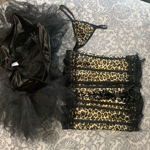 Three piece sexy leopard costume